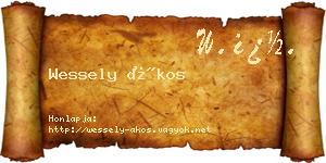 Wessely Ákos névjegykártya